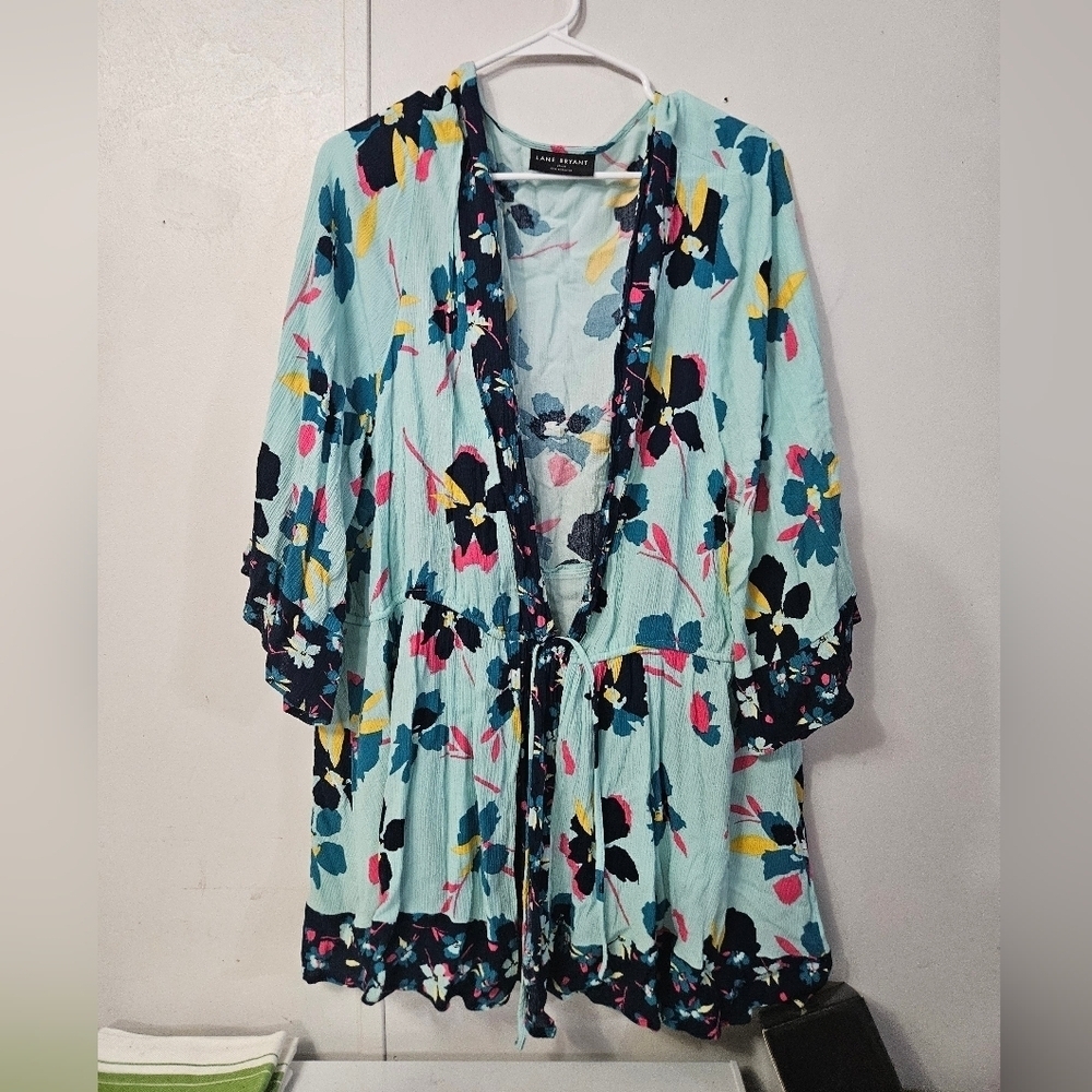 Lane Bryant Plus Size Floral Tie Front Cardigan!